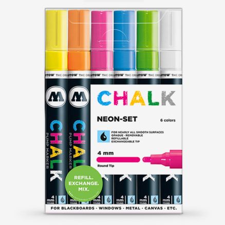 Molotow : Chalk Marker : 4mm : Neon Set : 6 Colours