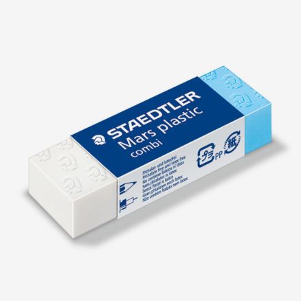 Staedtler : Combi Mars Plastic Eraser White & Blue