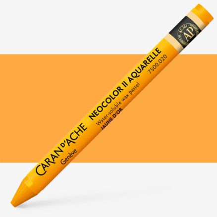 Caran d'Ache : Neocolor II : Watercolour Crayon : Golden Yellow