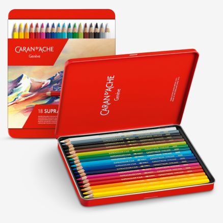 Caran d'Ache : Supracolor Soft : Watersoluble Pencil : Metal Tin Set of 18