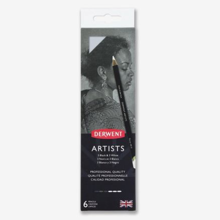 Derwent : Artists : Black & White Pencil : Metal Tin Set of 6