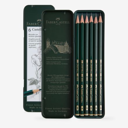 Faber-Castell : Series 9000 : Graphite Pencil : Tin Set of 6