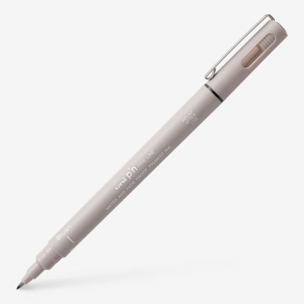 Uni : Pin Waterproof Lightfast Drawing Pen : Light Grey : Brush