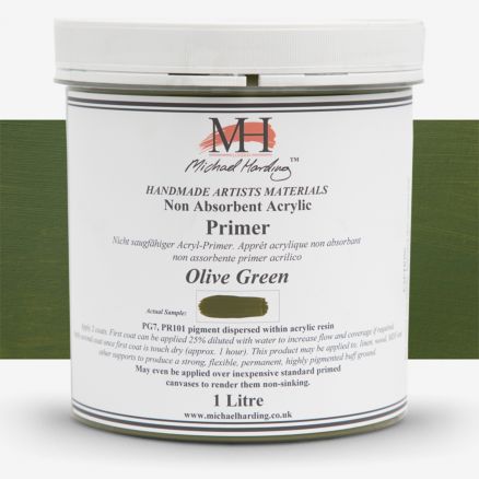 Michael Harding : Non-Absorbent Acrylic Primer : 1000ml : Olive Green