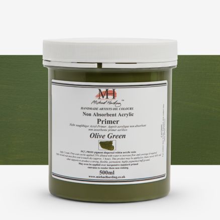 Michael Harding : Non-Absorbent Acrylic Primer : 500ml : Olive Green