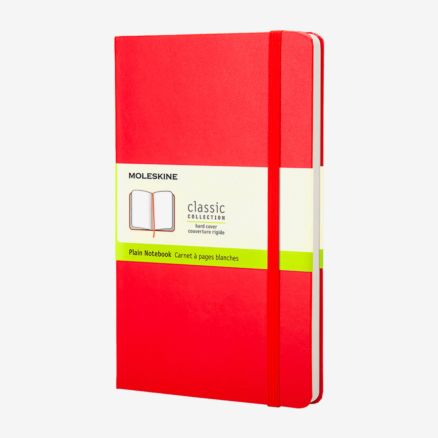 Moleskine : Plain Notebook : 9x14cm : Hard Cover : 192 pages : Red