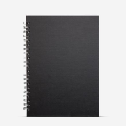 Pink Pig : Bergung Sketchbook : 100% Recycled Cartridge Paper : 150gsm : A4 : Black Cover : Portrait