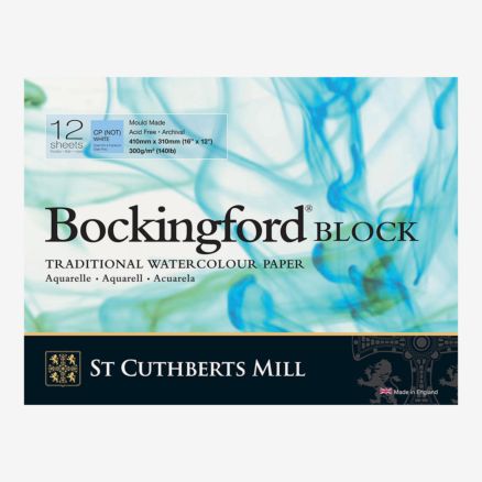 Bockingford : Block : 12x16in : 300gsm : 12 Sheets : Cold Pressed : Not