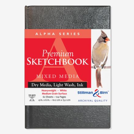 Stillman & Birn : Alpha Sketchbook : 4 x 6in Hardbound 150gsm : White Vellum