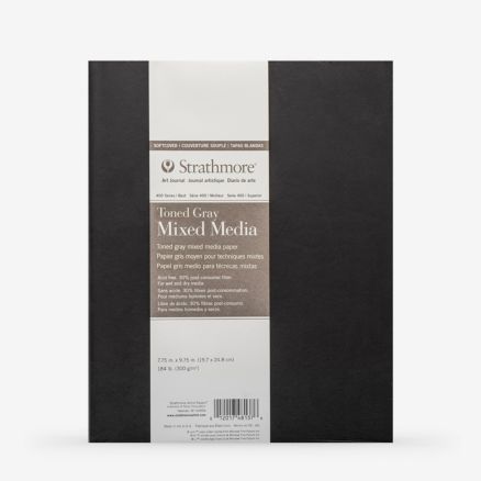 Strathmore : 400 Series : Softcover Toned Grey Mixed Media Sketchbook : 48 Pages : 7.75x9.75in