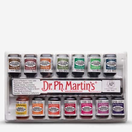 Dr. Ph. Martin's : Radiant Watercolour Paint : Dye : 15ml : Set B (15 To 28)