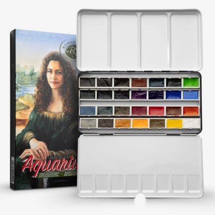 Roman Szmal : Aquarius : Watercolour Paint : Full Pan : Mona Omrani Palette Set of 28 